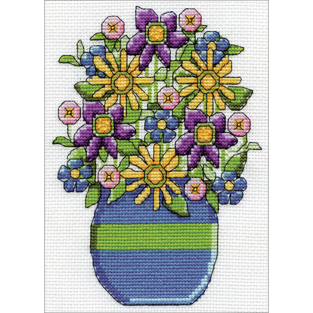Blue Vase Counted Cross Stitch Kit